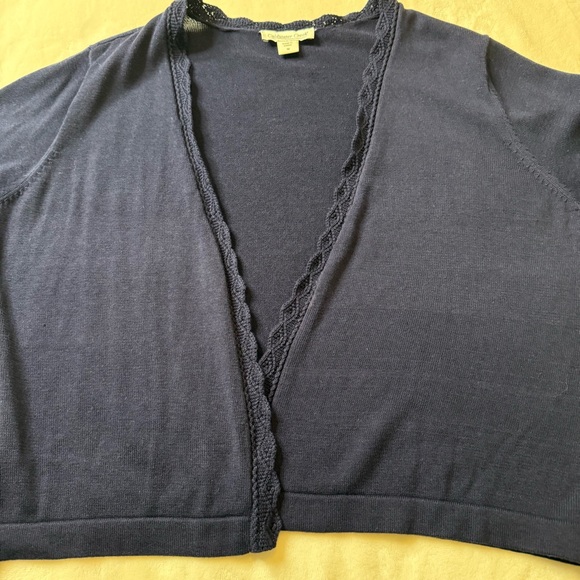 Coldwater Creek Teal Maxi Dress + Navy Shrug Set | Medium | Smocked Guaze - Picture 16 of 16